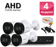پک دوربین مداربسته چهار دوربین دیواری 4 مگاپیکسلی همراه با کابل و آدابتور AHD 4MP
