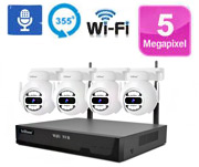 پک چهار دوربین مداربسته بیسیم برد بالا ریپیتر تحت شبکه پنج مگاپیکسل WIFI
